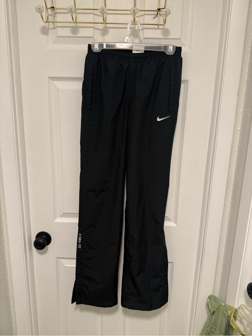 Nike Black Track Pants with White Swoosh